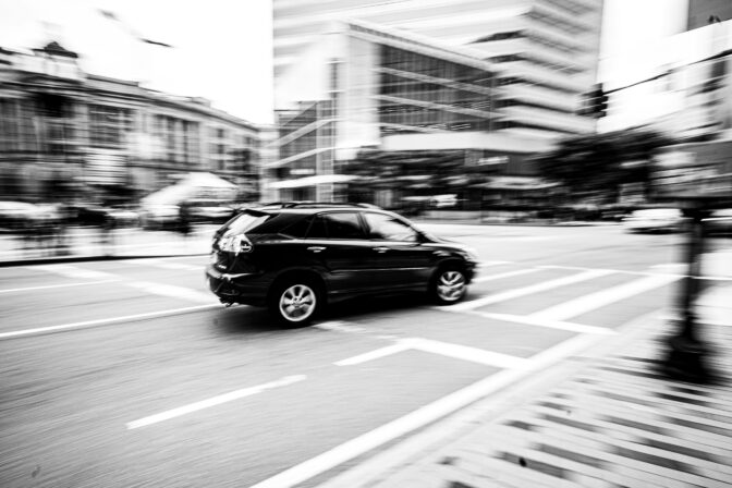 Vehicle engaged in road rage.